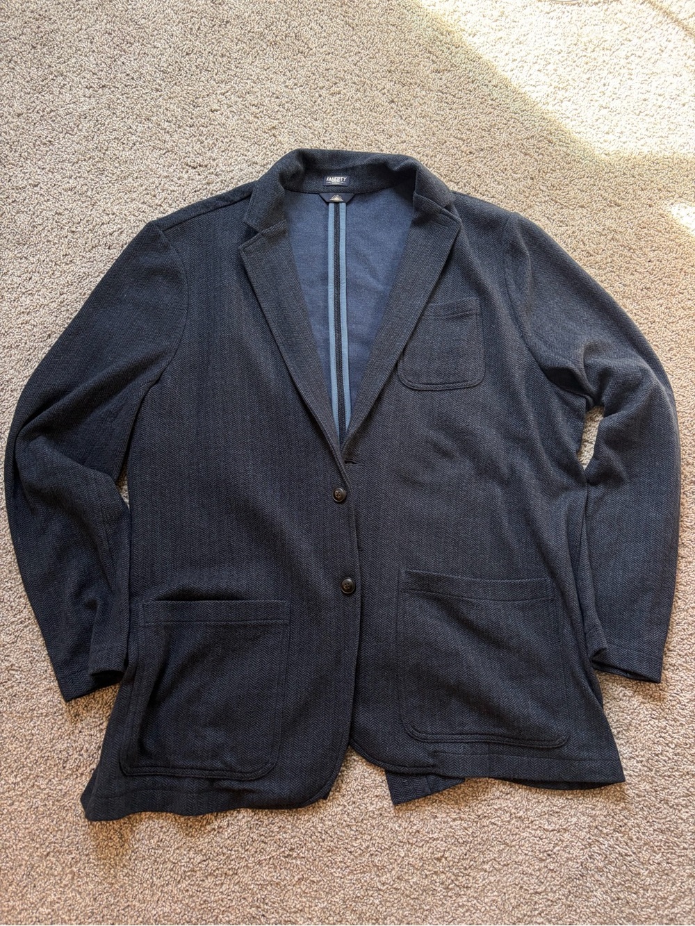Faherty Reverse Inlet Navy Men's Blazer Jacket - Picture 3 of 5
